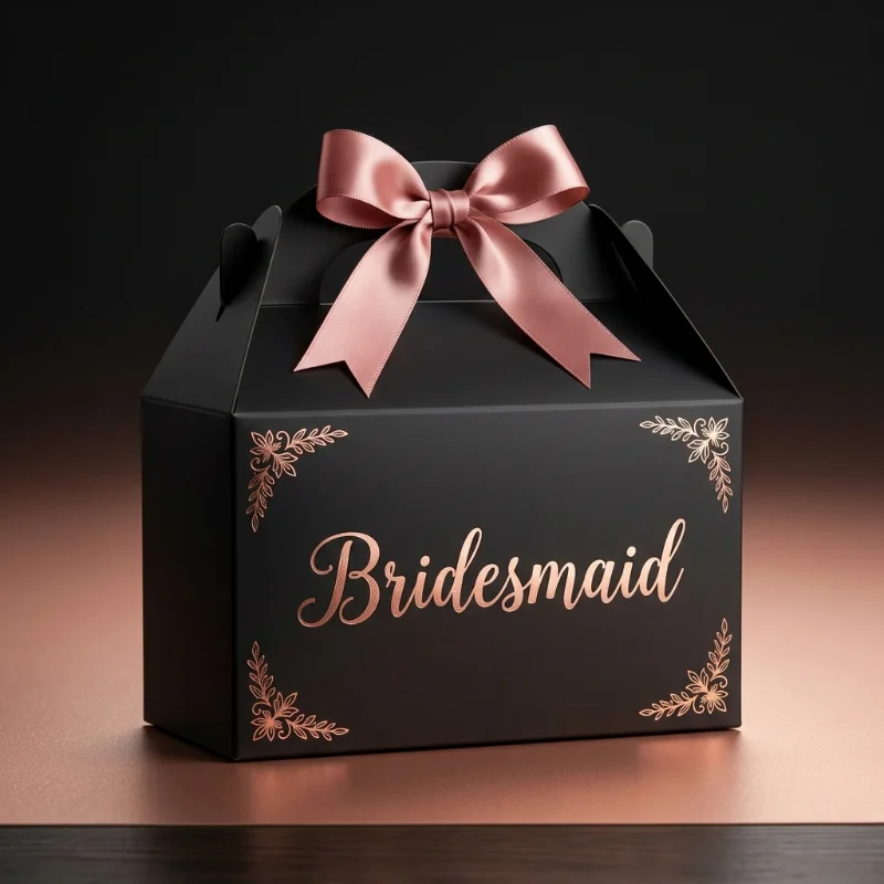 Black Bridesmaid Gable Boxes