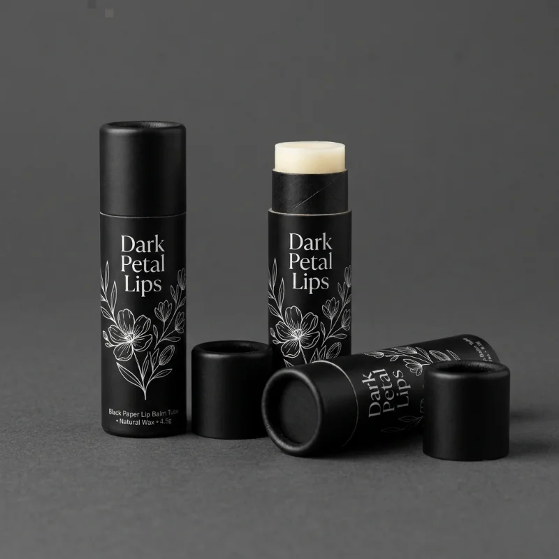 Black Paper Lip Balm Tubes