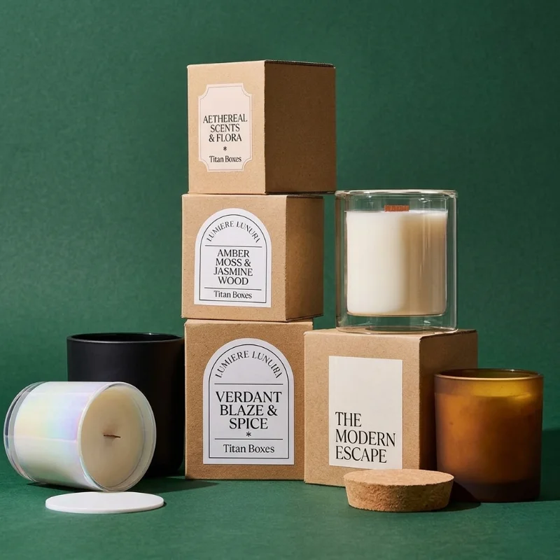 Kraft Candle Boxes Packaging Wholesale