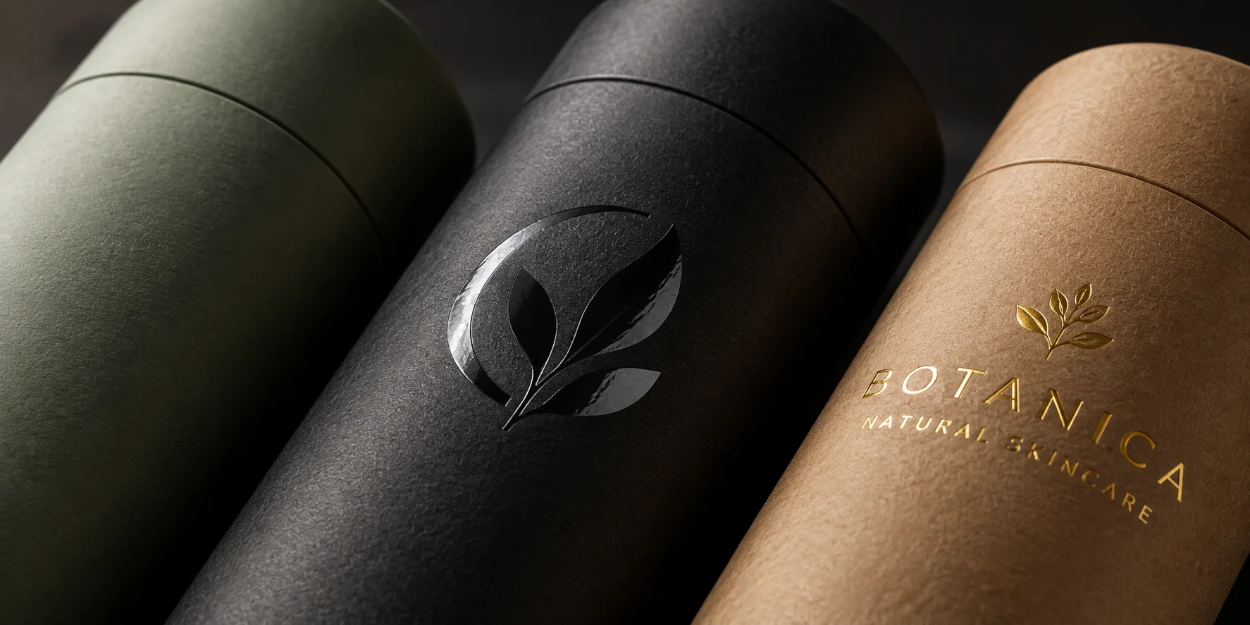 Paper Tube Packaging Finishes – Foil, Spot UV and Embossing Close-up of paper tube packaging finishes including foil stamping and spot UV